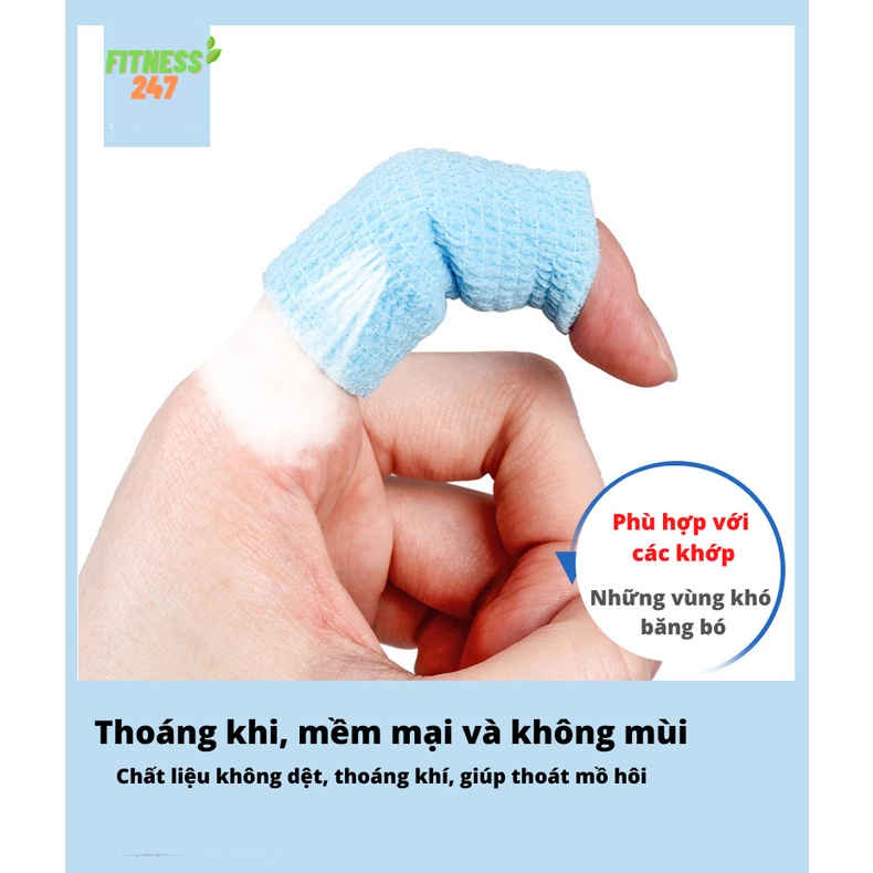 Băng cuốn thể thao tự dính, Băng dán cổ tay, cổ chân thể thao chất liệu vải không dệt chống chấn thương bảo vệ cơ khớp