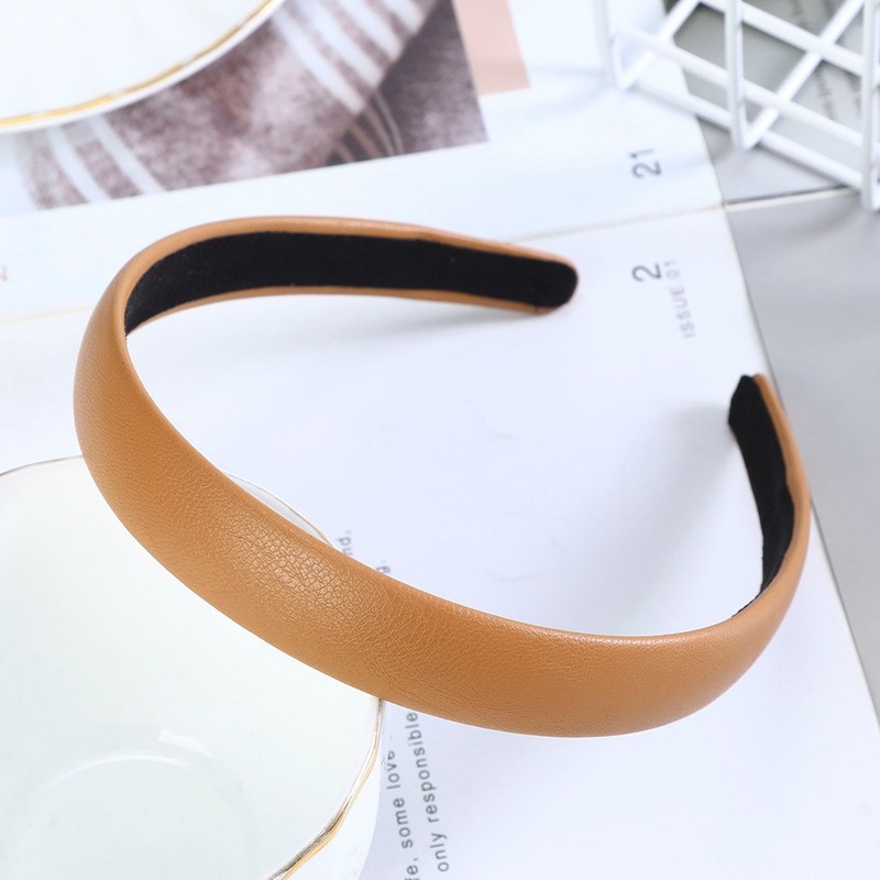 Cài tóc Haimeikang da pu màu trơn thời trang đơn giản cho nữ