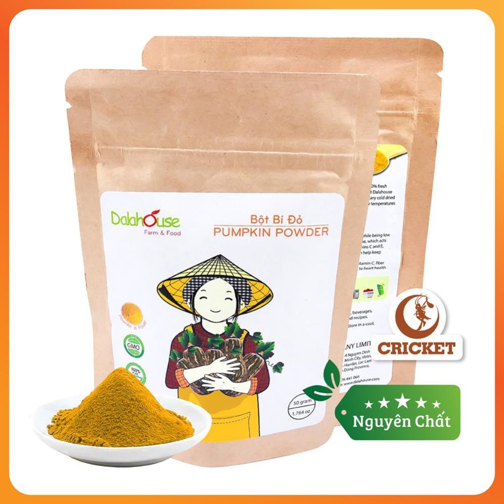 Bột Bí Đỏ Nguyên Chất Dalahouse 50gr - Đơn hàng từ 150k được tặng 1 Tai Nấm Linh Chi Đỏ loại 1