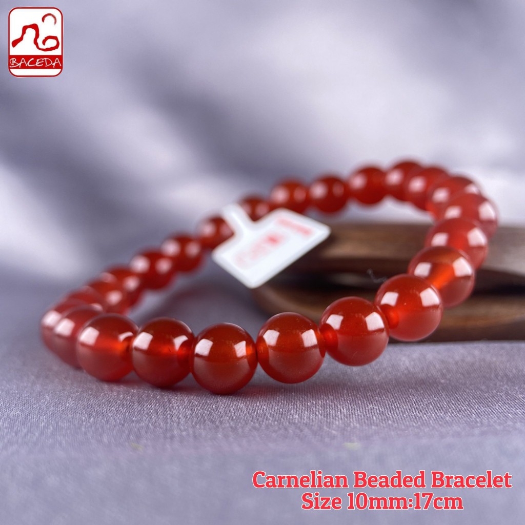 Baceda Vòng Tay Carnelian Màu Đỏ Tự Nhiên Tăng Cường Khả Năng Kích Thích Sự Sinh Tố
