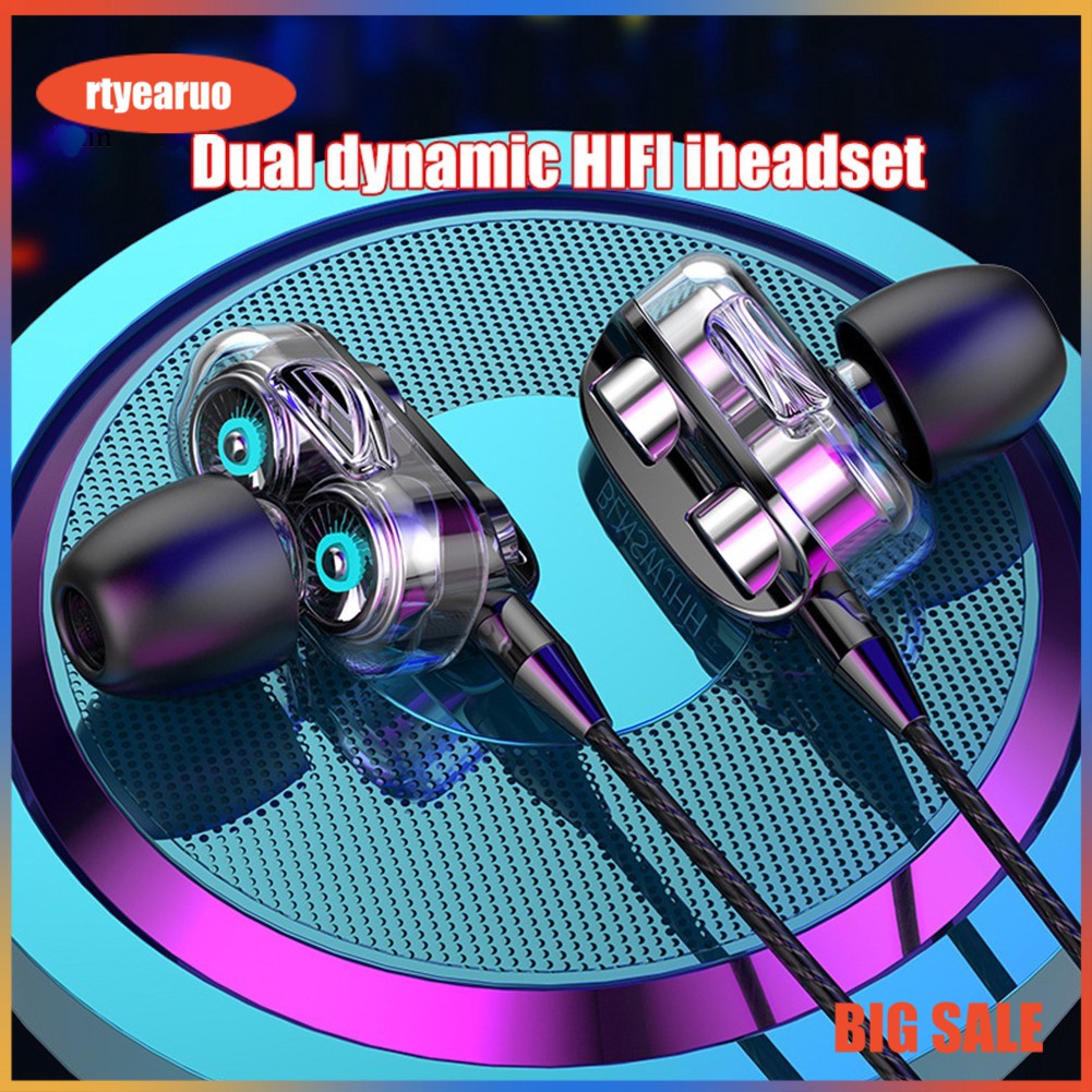 Tai nghe thể thao âm thanh sống động chất lượng cao Micro tích hợp sẵn Tai Nghe Nhét Tai Có Dây Bass Chống Ồn Tích