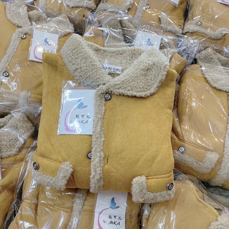 Áo khoác da lộn lót lông cừu