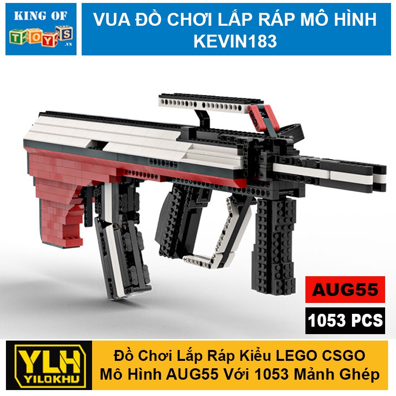 Đồ Chơi Lắp Ráp Mô Hình AUG55 Red Black CSGO PUBG Với 1053 Mảnh Ghép, Bản Thiết Kế Tiêu Chuẩn Của Kevin183