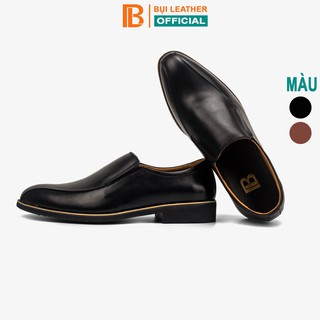 Giày nam công sở Bụi leather - G109, da bò nappa cao cấp, màu đen, nâu