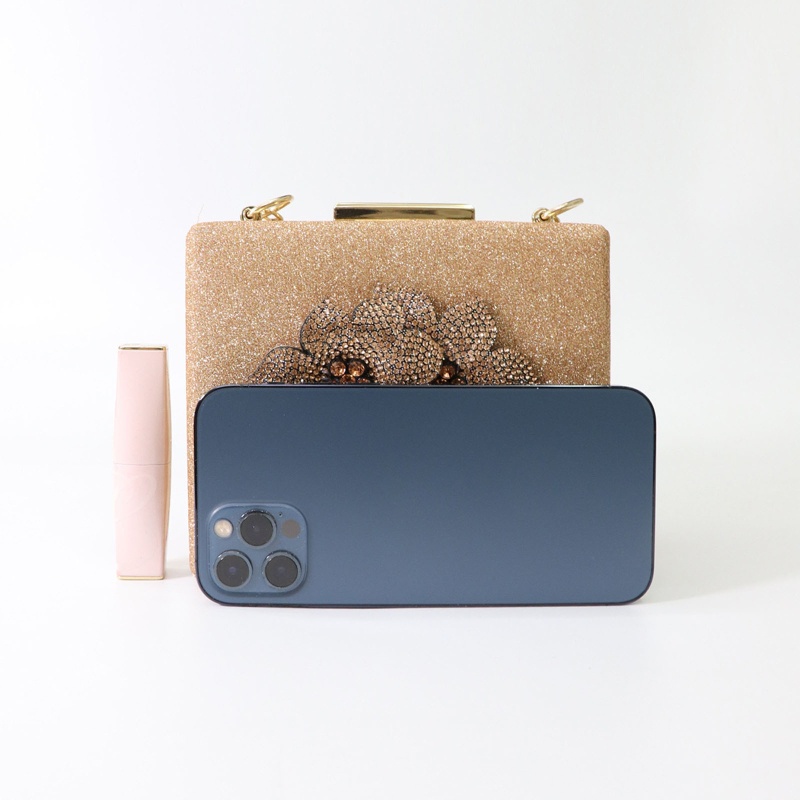 Youyo Túi Xách Đeo Vai Pha Lê Có Dây Xích Vàng Cho Nữ Mua Sắm