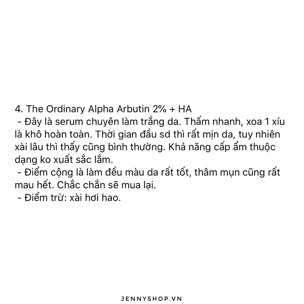 Tinh Chất Dưỡng Trắng The Ordinary Alpha Arbutin 2% + HA Serum
