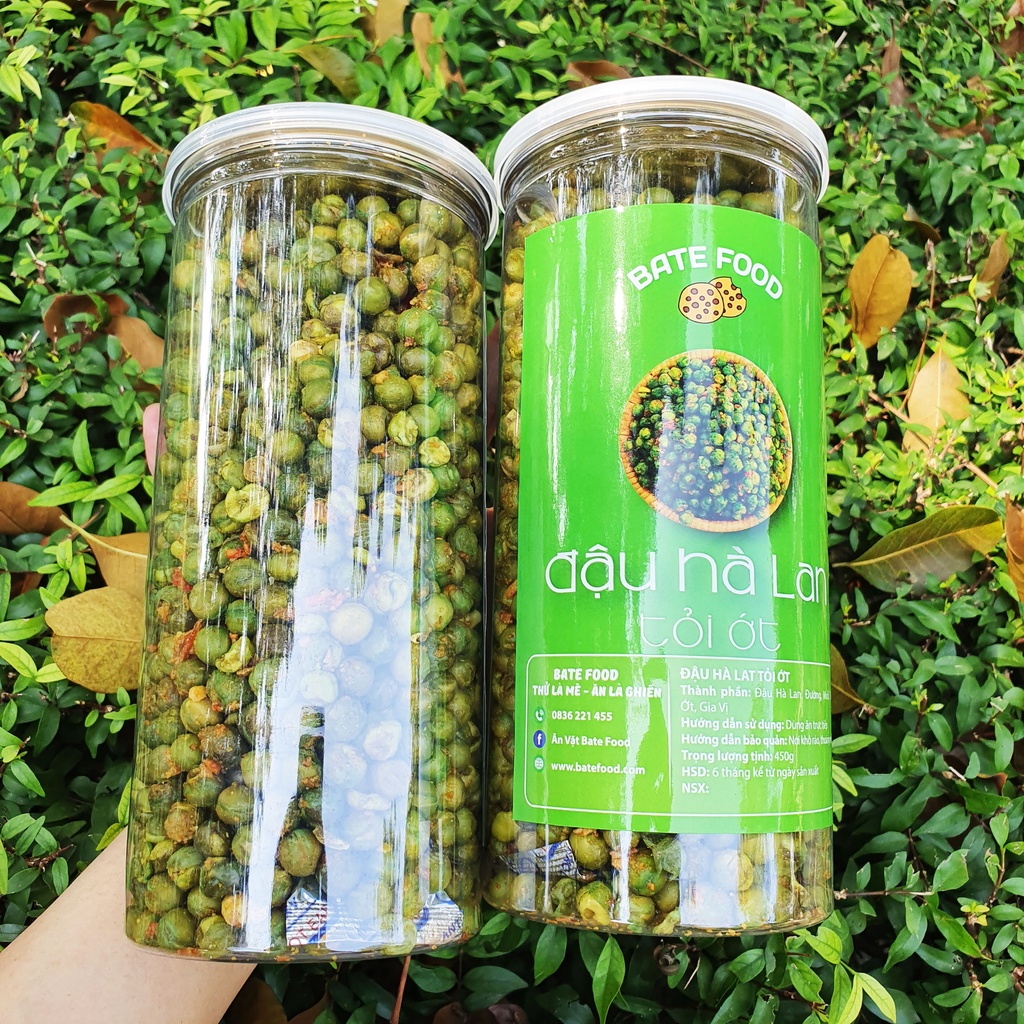 Đậu Hà Lan Sấy Rang Tỏi Ớt 450gr, Giòn Thơm Cay Ngon