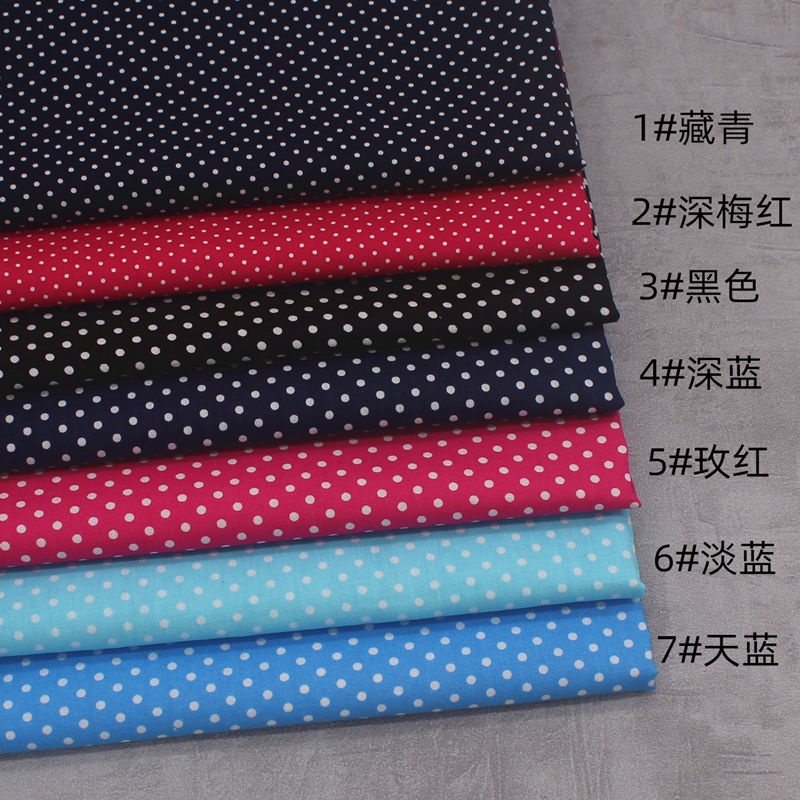 Vải Cotton Nguyên Chất Họa Tiết Chấm Bi Nhỏ Dùng Để May Áo Sơ Mi / Trang Trí Nhà Thủ Công