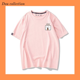 Áo thun nữ tay ngắn icon họa tiết thỏ hàn quốc - unisex - cotton - mã at025