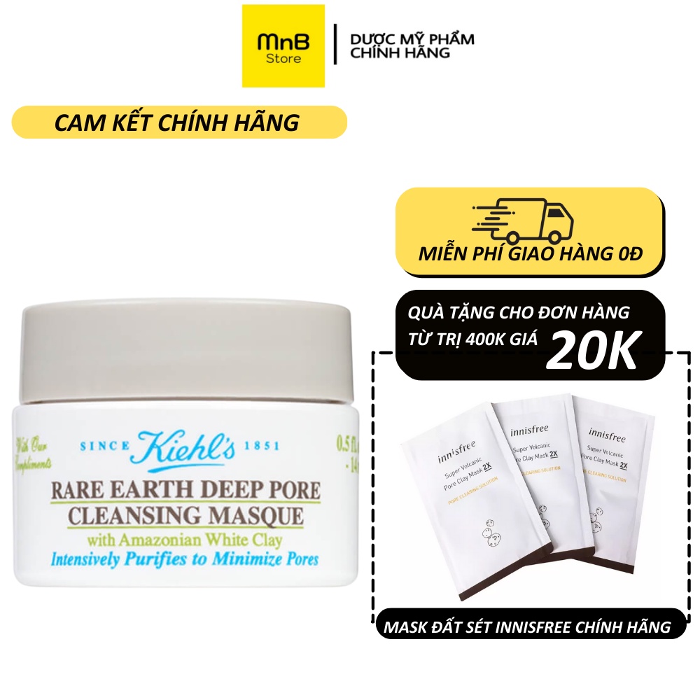 Mặt nạ đất sét Kiehls Rare Earth Deep Pore Cleansing Masque se khít lỗ chân lông mỹ 14ml