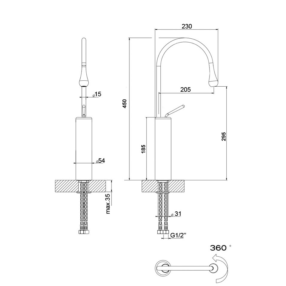 Vòi chậu Lavabo nóng lạnh dương bàn Zento ZT2196