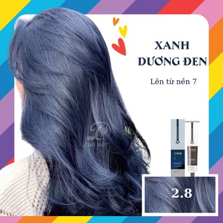 (Không Tẩy) XANH ĐEN-Thuốc nhuộm tóc màu xanh dương đen màu nhuộm Kami Chiko chính hãng