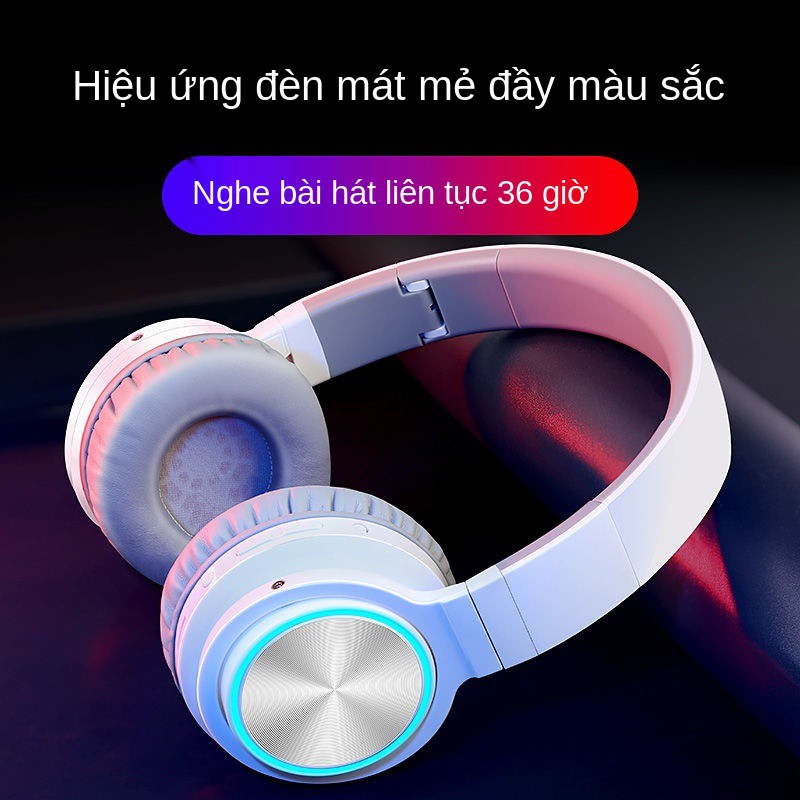Tai nghe earphone không dây bluetooth trend light nam có micro game K song thẻ máy tính di động phổ thông <