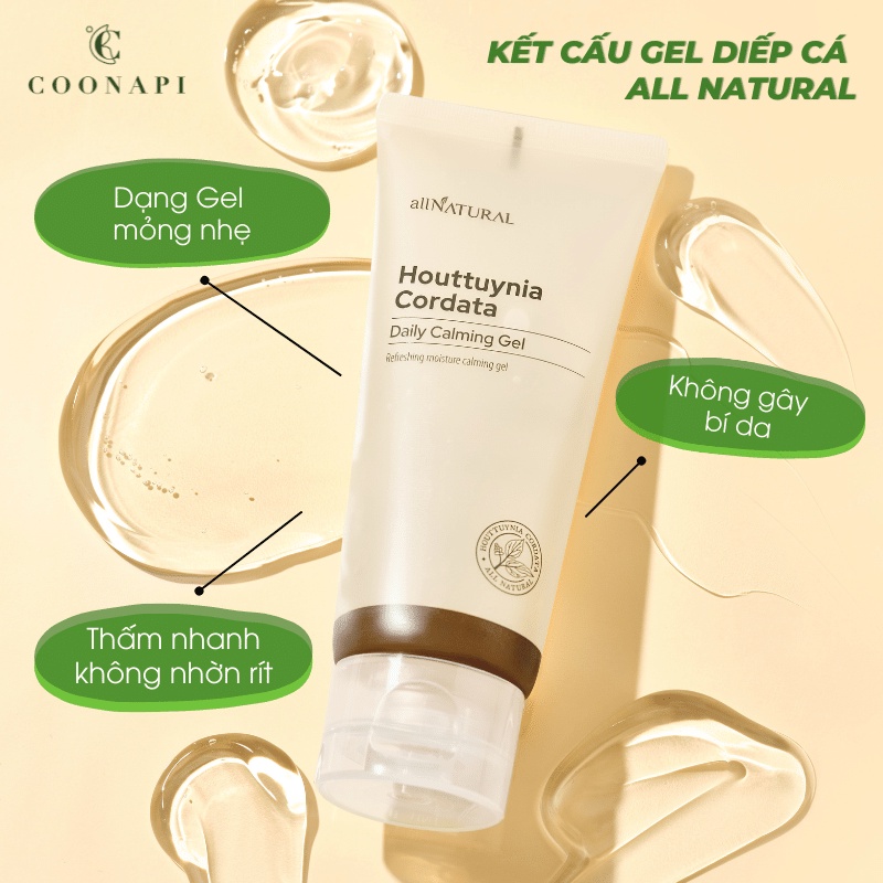Gel Diếp Cá Cấp Ẩm Và Làm Dịu Da Mụn Nhạy Cảm All Natural Houttuynia Cordata Daily Calming Gel 100ml