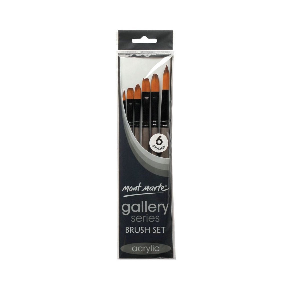 Bộ 6 Cọ Acrylic Mont Marte - Gallery Series Brush Set Acrylic 6pce - BMHS0017