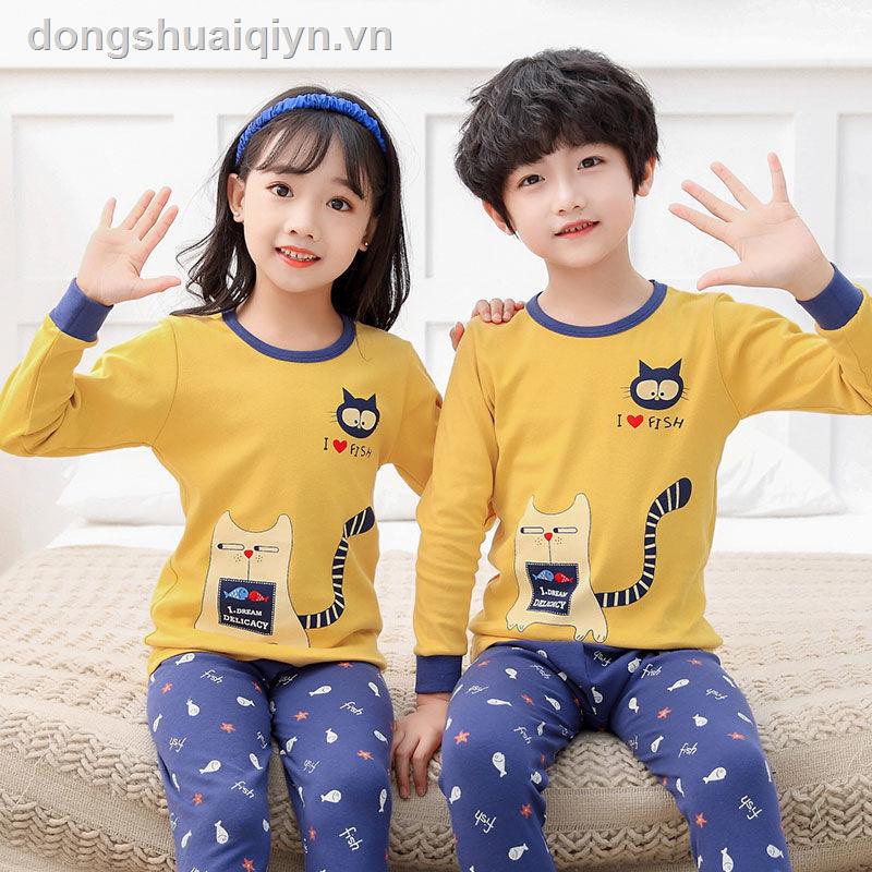 Bộ Đồ Ngủ Pijama Dài Tay Vải Cotton Cho Bé