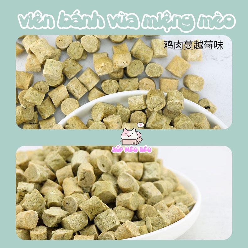 Viên bánh Catnip kết hợp thịt đông khô gói 20gr hãng JOY-tiêu lông tốt cho sức khỏe