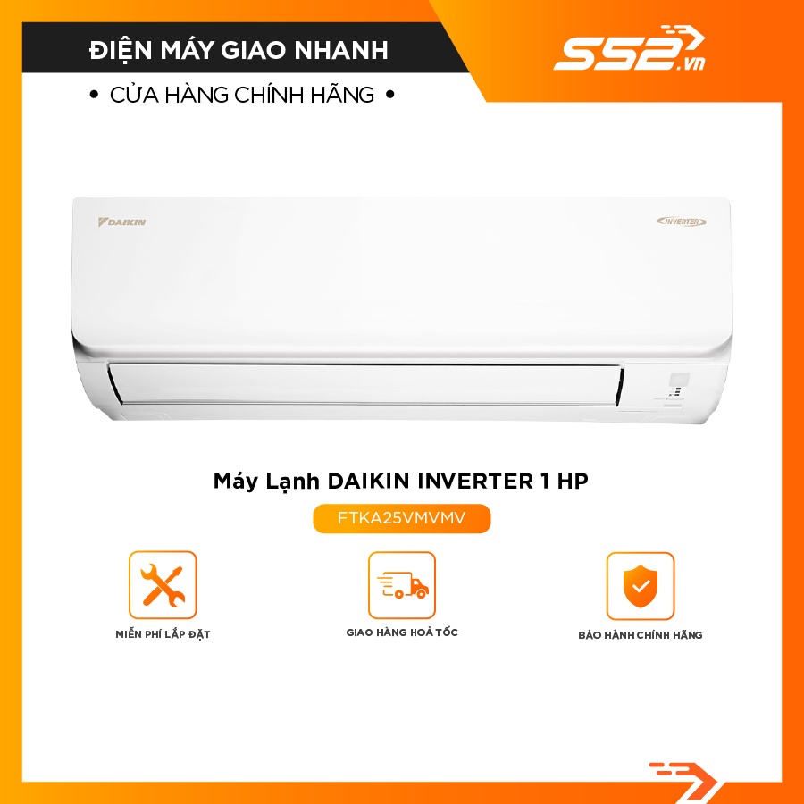 [Miễn Phí Lắp Đặt TP.HCM]Máy Lạnh Daikin Inverter 1 HP FTKA25VMVMV - Cam Kết Chính Hãng 100%