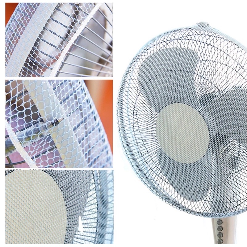 Lưới bọc quạt bảo vệ an toàn cho bé - Lưới chùm quạt chống bụi - mũ chùm quạt thông minh