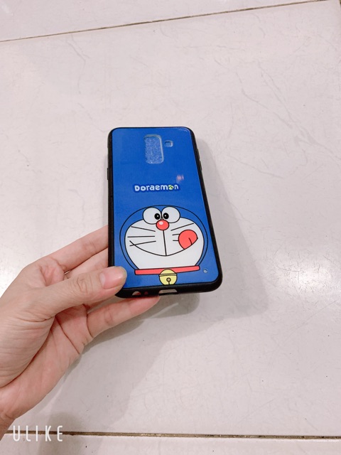 Ốp mèo nền xanh sam sung J8,A6+,A6 Plus