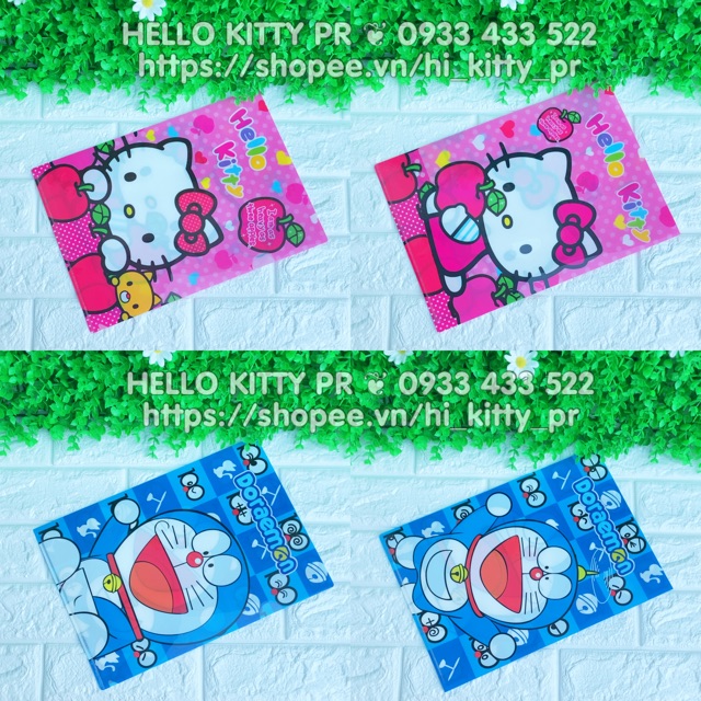 Bìa lá kẹp hồ sơ+ giấy tờ HELLO KITTY& Doraemon