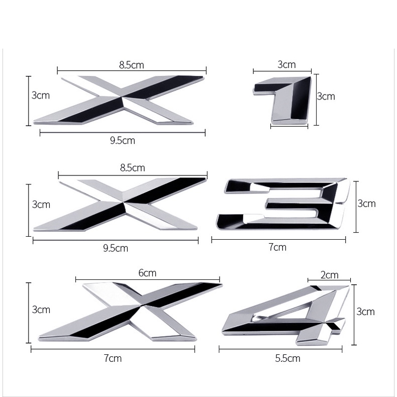 Miếng Dán Trang Trí Hình Chữ Cái 3D Dành Cho Xe Hơi BMW X1 X3 X4 X5 X6 GT