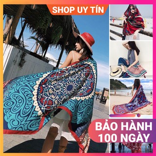 Khăn Quàng Cổ Thổ Cẩm Vintage - Khăn Choàng Boho Len Cashmere Nữ Đẹp (Vàng, Nâu, Be, Đen, Đỏ, Đen