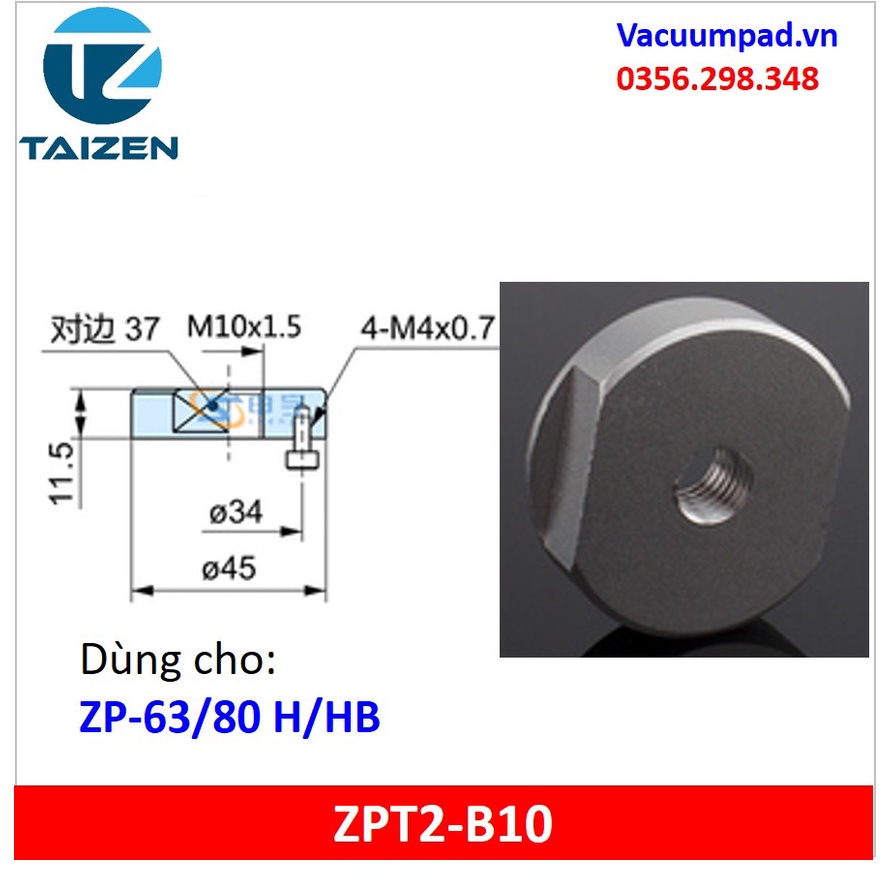 Giác hút chân không ZP-HN/HS  ZP-32/40/50/63/80/100/125/150/200-HS/N