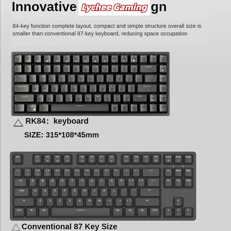 Bộ Bàn Phím Và Chuột Không Dây 2023 New RK84 84 Phím 2.4G RK84