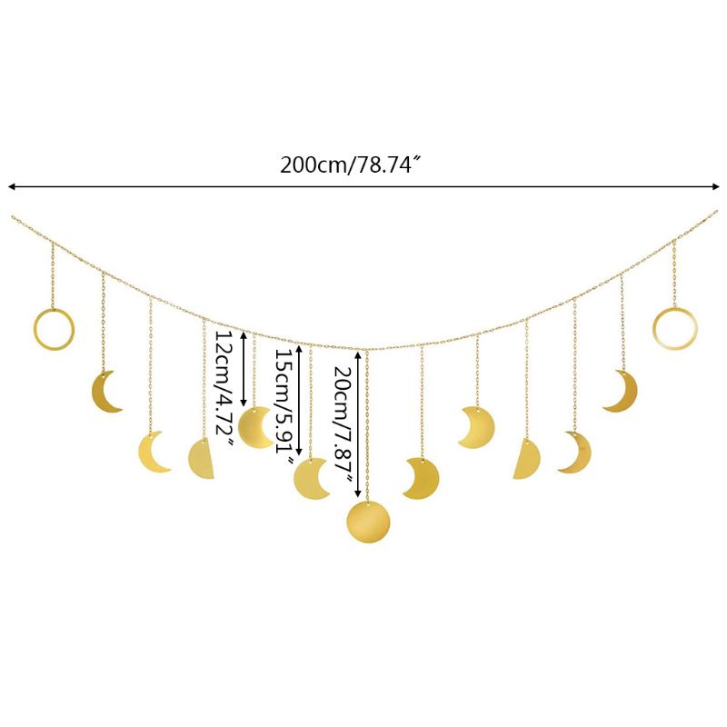 Phụ Kiện Treo Trang Trí Hình Mặt Trăng / Mặt Trời Bằng Kim Loại