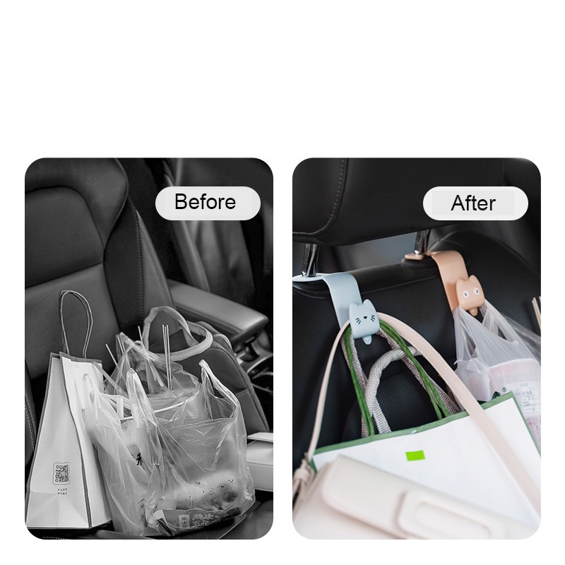 Set 2 móc treo đồ XIAODUOJIAJU gắn lưng ghế xe hơi tiện dụng