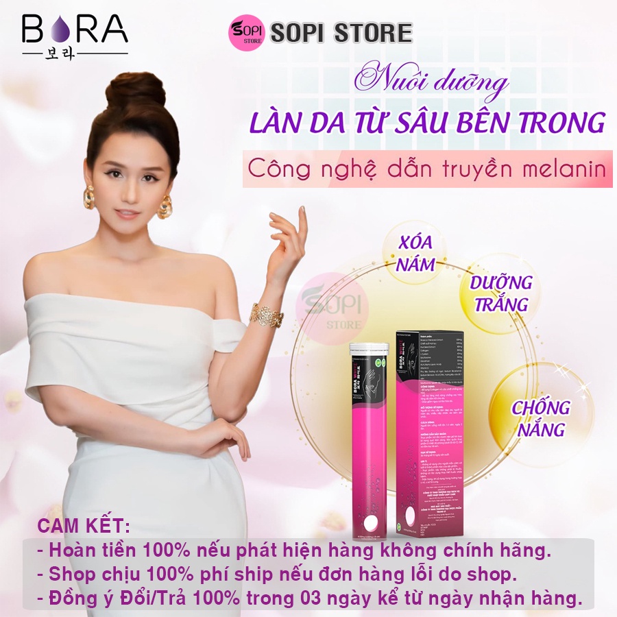 Bora White - Viên sủi trắng da Hàn Quốc chính hãng Tuýp 20 viên - Sopi Store