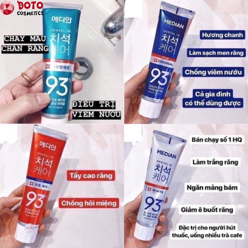 ❣️ Kem Đánh Răng MEDIAN [BEST SELLER] Trắng Sáng Chuyên Nghiệp 93% Toothpaste Hàn Quốc 120g ❣️