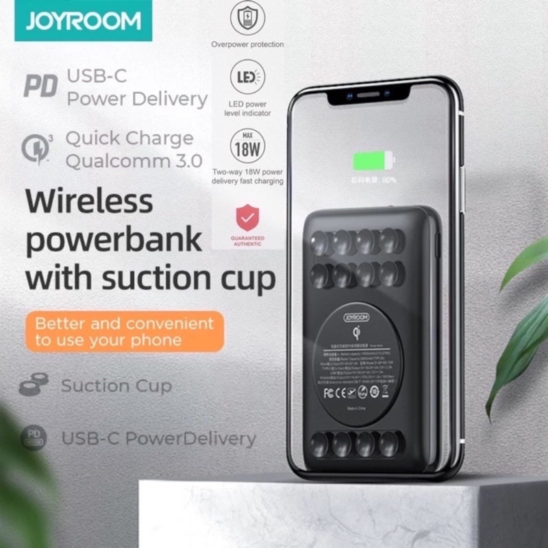 Pin Dự Phòng Joyroom Kiêm Sạc Hút Không Dây PD/QC3.0 10000mAh D-QP183