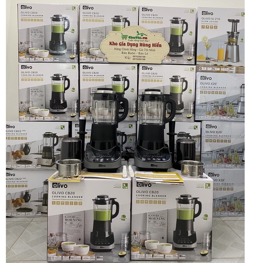 Máy Làm Sữa Hạt OLIVO CB20 Kèm Cối Xay Khô - Tổng công suất 2000W - Hàng Chính Hãng - Bảo Hành 24 Tháng