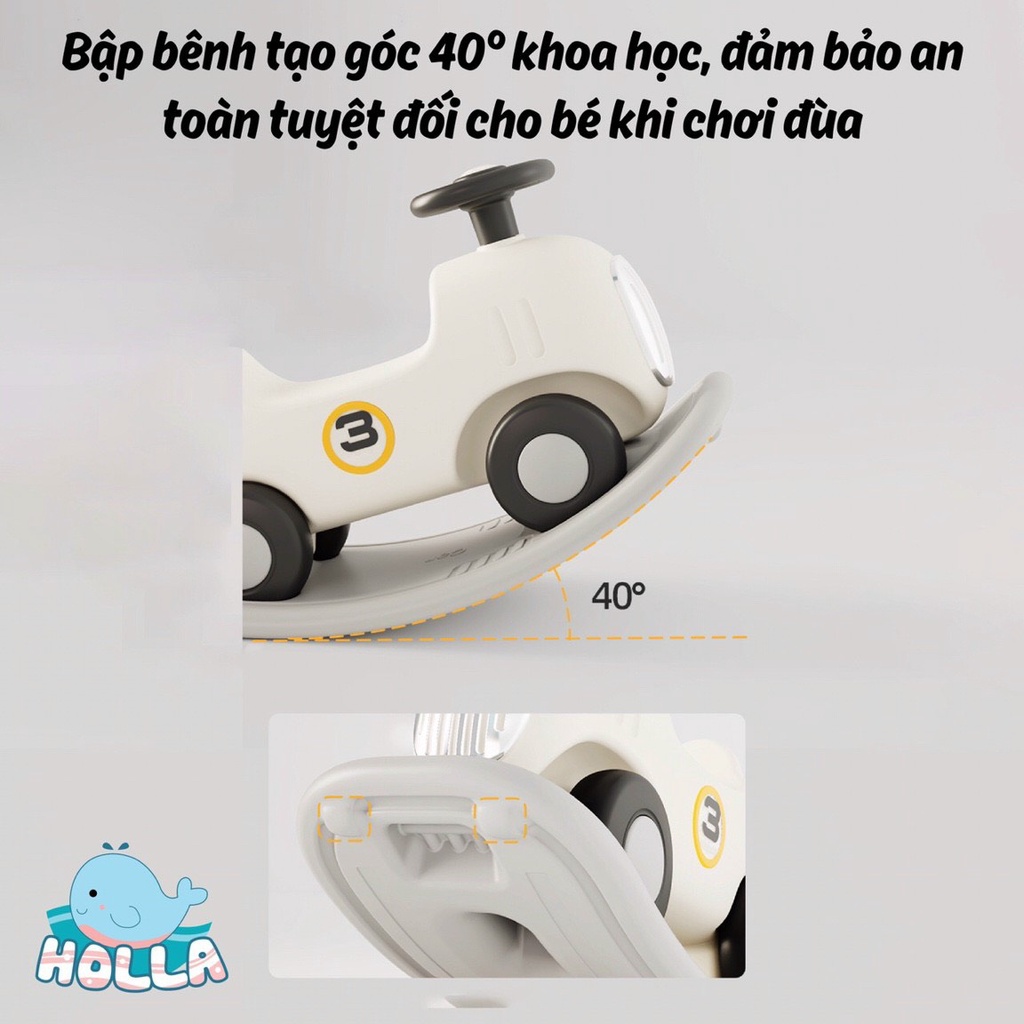 Ô tô bập bênh Holla 2 in 1 HL-10175 kiểu dáng Hàn Quốc đa năng vừa làm bập bênh, vừa làm xe chòi chân cho bé Moziostore