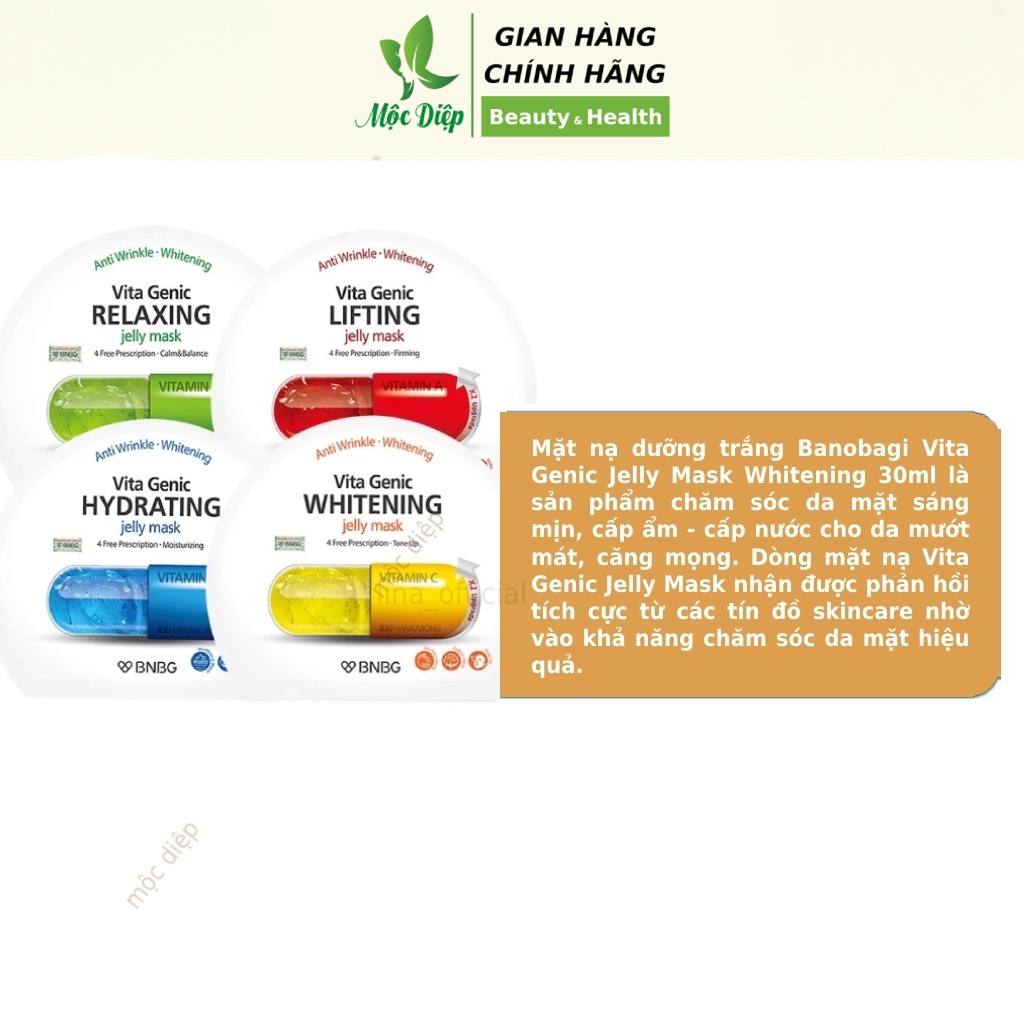 Mặt nạ giấy Banobagi Vita Genic Jelly Mask BnBG 30ml 1 chiếc - Mộc Diệp