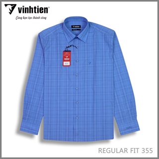 Áo Sơ Mi Nam Dài Tay Cotton Vĩnh Tiến Form Regular vạt Ngang 355 - G162