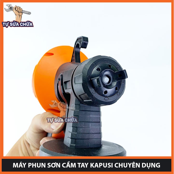 Máy phun sơn điện cầm tay cao cấp chính hãng KAPUSI, tốc độ 650ml/phút, Máy phun sơn cầm tay Kapusi chuyên dụng cho thợ