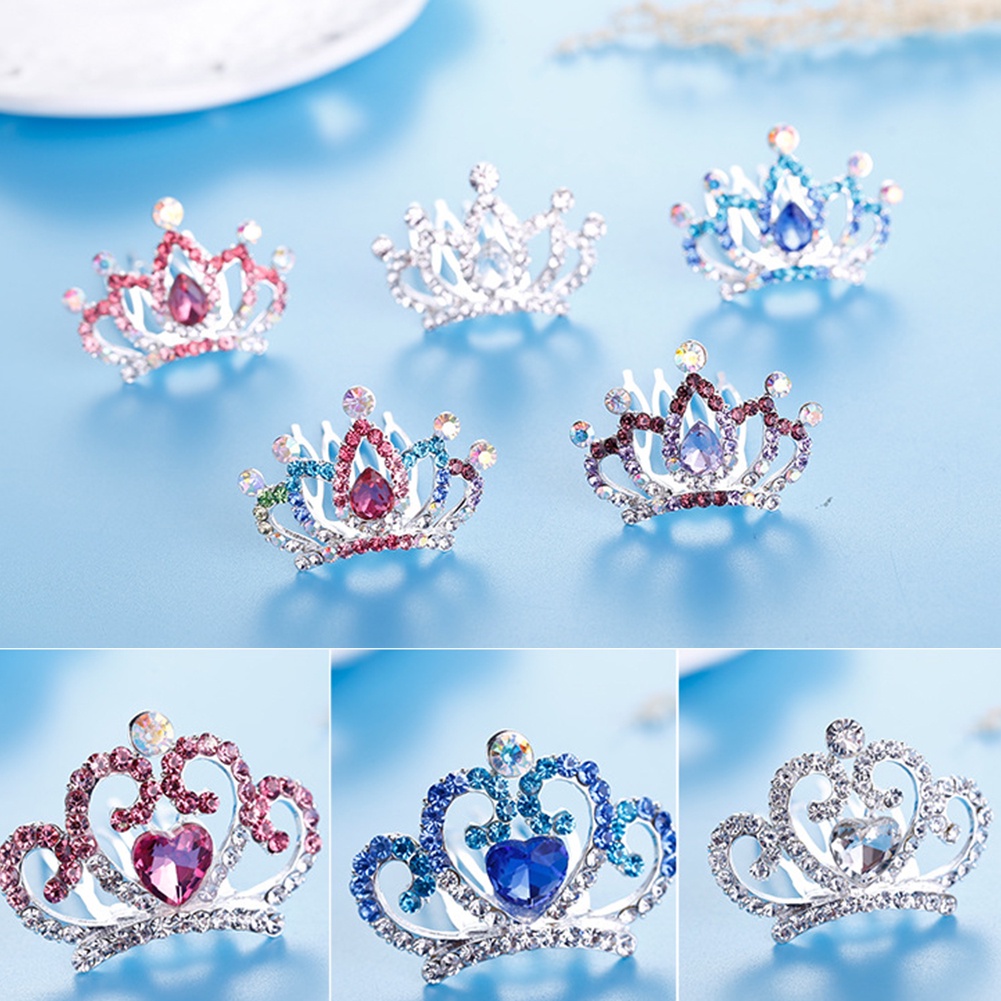 Lược Cài Tóc Hình Vương Miện Đính Đá Lấp Lánh