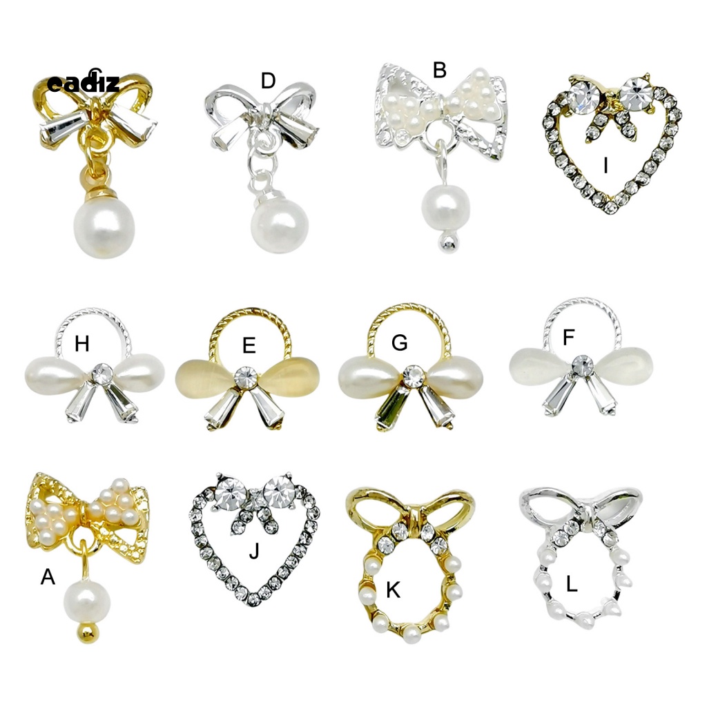 Set 10 Phụ Kiện Kim Loại 3D Đính Trang Trí Móng Nghệ Thuật