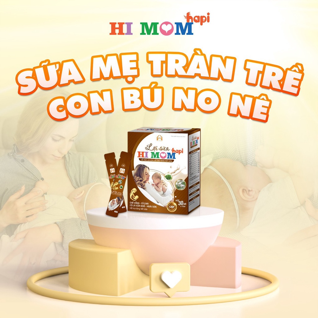 HI MOM Lợi Sữa HaPi -Giúp Gọi Sữa Về,Mát Sữa ,Thông Tắc Tuyến Sữa,Có Chè Vằng,Cỏ Sữa tốt Cho Mẹ Sau Sinh Đang Cho Bé Ti