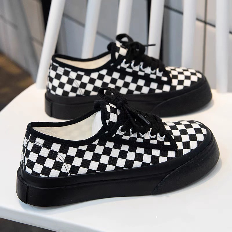 (THANH LÝ) Giày nữ thời trang kẻ ô vuông loại 1