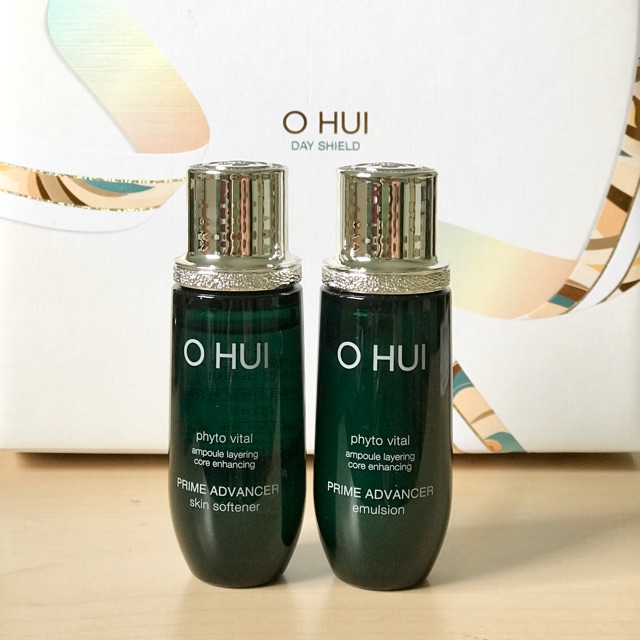 Nước hoa hồng + Sữa dưỡng chống lão hoá giảm nếp nhăn Ohui Prime Advanced 20ml + 20ml