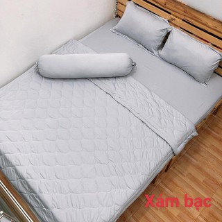 Ga - Drap Giường Lẻ Thun Lạnh Hàn Quốc Lan Pham Bedding - Xám Bạc Mát,Mềm, Mịn