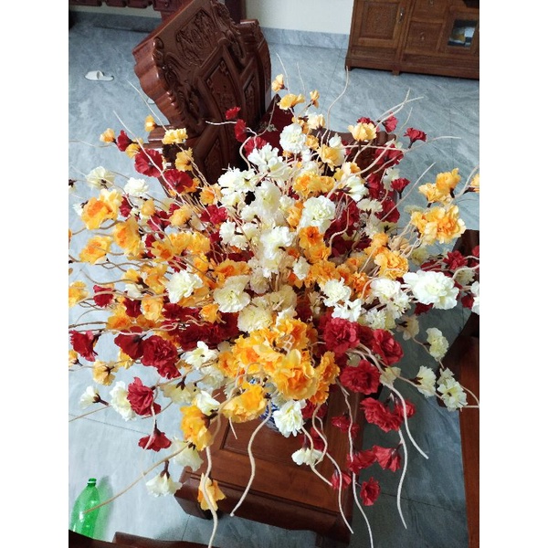 Cành đào râu - hoa giả trang trí phòng khách, cửa hàng, spa...