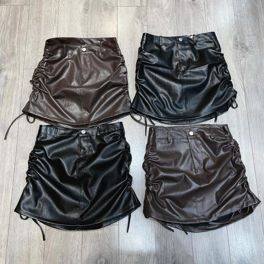 Váy Da Nữ Kiểu Nhún Có Dây Rút 2 Bên Hông Dáng Váy Chữ A Cá Tính THUS V1Q01 | BigBuy360 - bigbuy360.vn