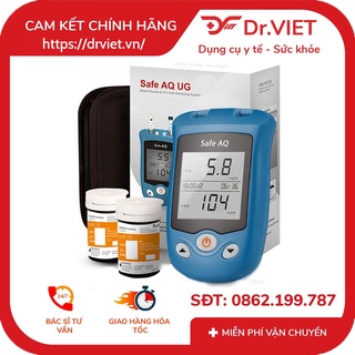 Máy đo đường huyết + đo axit uric chẩn đoán gút sinocare safe aq ug chính hãng