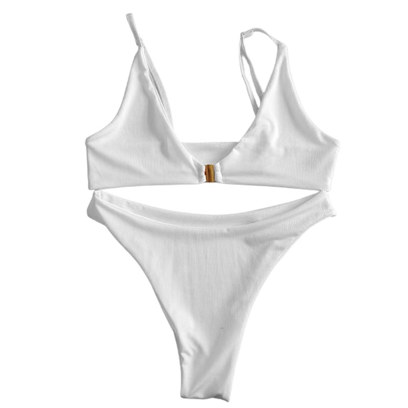 Bikini 2 Mảnh Màu Trơn Gợi Cảm Cho Nữ