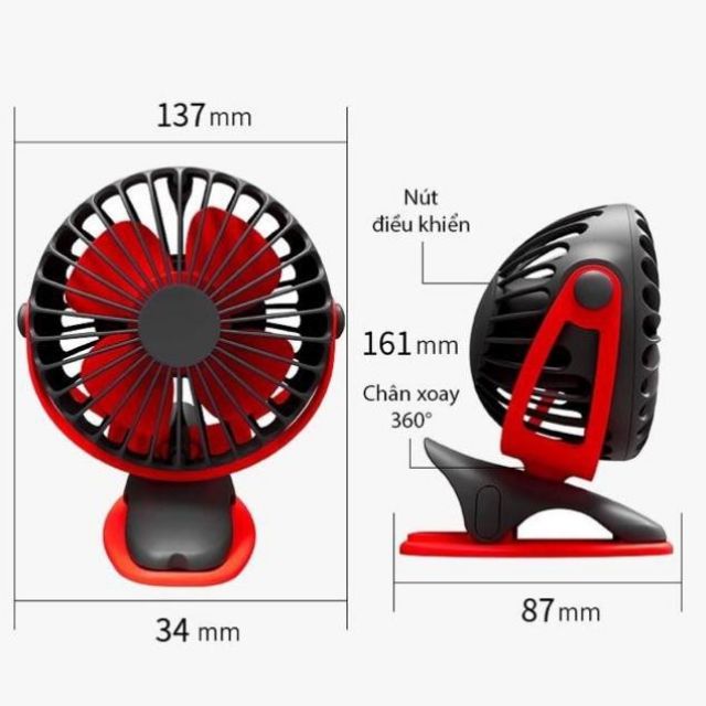 [Sẵn 6400mh] Quạt tích điện để bàn YOOBAO hàng chuẩn 6400mah dùng được 32 giờ liên tục | BigBuy360 - bigbuy360.vn